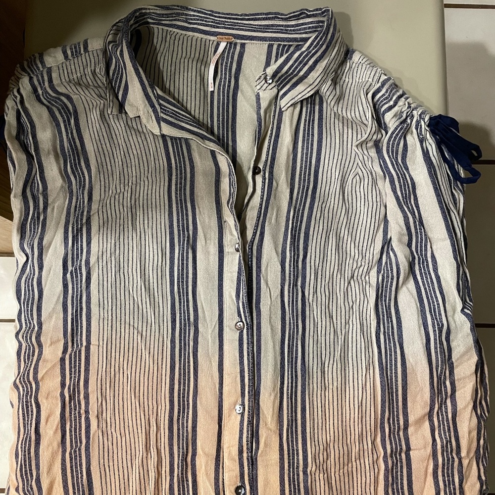 Free People light ombre short sleeved button down